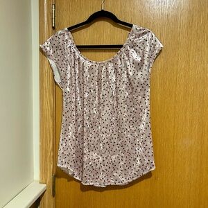 LC Lauren Conrad Light Pink Patterned Blouse